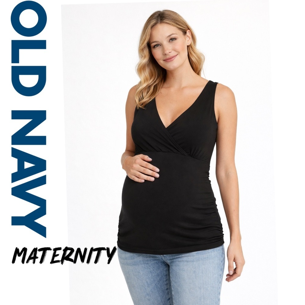 Old Navy black v-nack maternity/nursing tank top